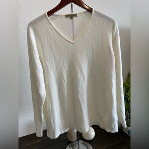 Carolyn Taylor Cream V-Neck Sweater women’s sz 2X